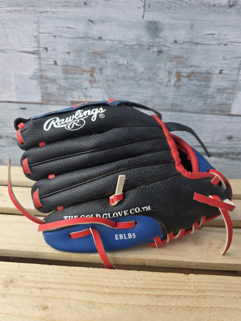 Rawlings PL85BY T-ball Glove Baseball Softball 8.5" Black Blue Kids